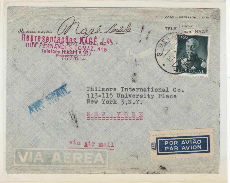 portugal 1940s air mail stamps cover ref 19390