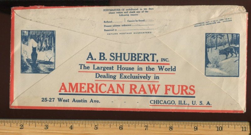408 Schermack Used on A.B. Shubert American Raw Furs Illustrated Mailer L1532J