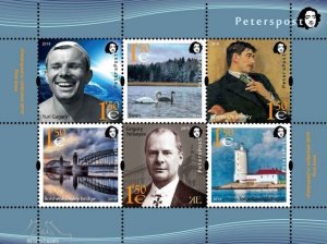 Finland 2019 Lighthouse Space Gagarin Swan Peterspost set of 6 stamps in block