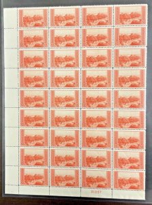 741 Grand Canyon, Red  National Parks Issue MNH 2 c Partial Sheet of 36   1934