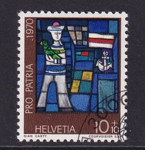 Switzerland  #B390  cancelled  1970 stained glass  10c