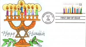 #3118 Hanukkah Fox FDC