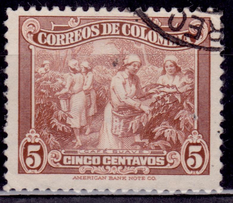 Colombia, 1939, Coffee Picking, 5c, Scott# 469, used