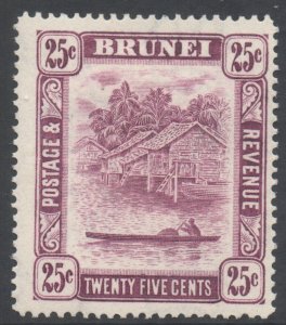 Brunei Scott 70 - SG87, 1947 Brunei River 25c MH*