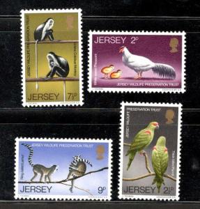 Jersey 1971 Parrot Bird Monkey Lemur Pheasant Wildlife Animal Sc 49-52 MNH # ...