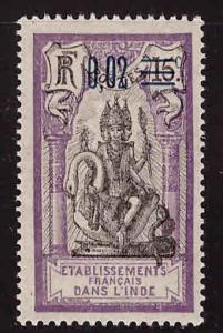 FRENCH INDIA  Scott 51 MH* surcharged  Brahma stamp