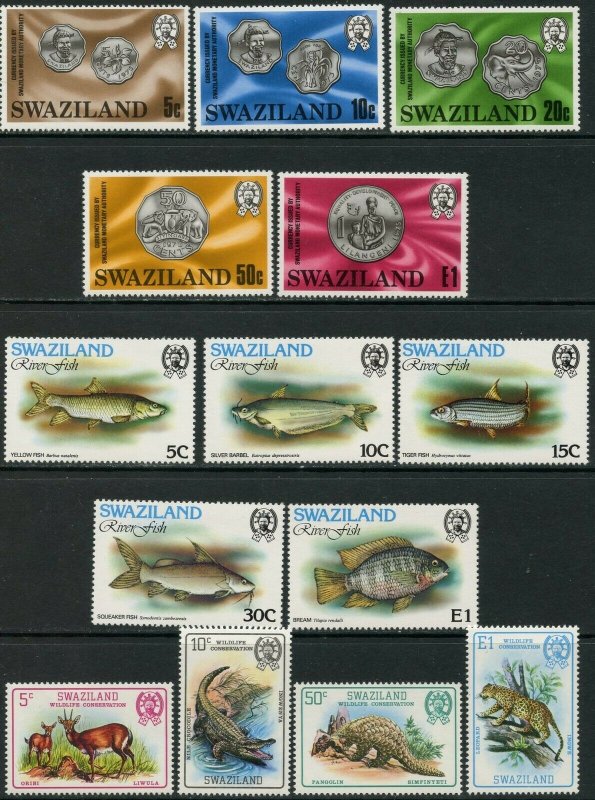 SWAZILAND Sc#333-337, 365-373 1979-80 Three Complete Sets OG Mint NH