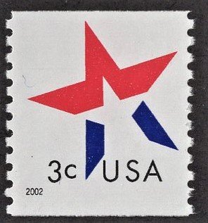 US 3615 MNH VF 3 Cent Star Coil Single