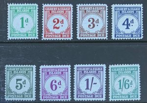 GILBERT & ELLICE ISLANDS 1940 POSTAGE DUES SGD1-8 UNMOUNTED MINT EX 1/6 (LMM)