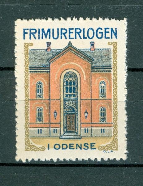 Denmark. Poster Stamp Mnh. Masonic. Freemason. Lodge Odense.