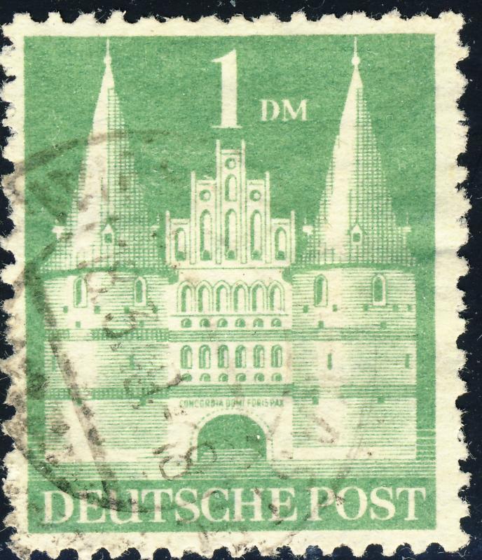 ALLEMAGNE / GERMANY Bizone 1948 Mi.97.aYIB(97.Iwg) 1DM T.1 p.11 - VF Used (b)