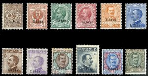 Italian Colonies, Libya #1/15 (Sass. 1-12) Cat€730, 1912-15 1c-10L, set of ...