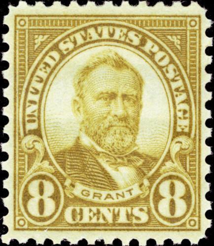 1927 8c Grant, Olive Green Scott 640 Mint F/VF NH