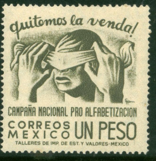 MEXICO 809, 1Peso Blindfold, Literacy Campaign Unused. (835)
