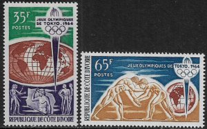 Ivory Coast #215-6 MNH Set - Tokyo Olympics