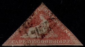 SOUTH AFRICA - Cape of Good Hope QV SG5a, 1d rose, USED. Cat £300.