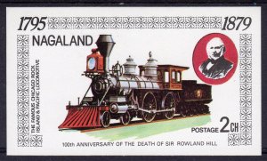 Nagaland 1979 Chicago Rock Islands Locomotive-Sir Rowland Hill S/S MNH