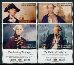 Nevis 2005 MNH Battle of Trafalgar Cornwallis 4v Set Military Ships Stamps