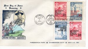 Philippines 1961 Sc 832-3, 833a FDC-19
