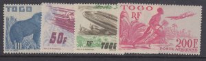 Togo, Scott C14-C17 (Yvert PA17-PA20), MLH