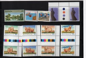 Australian Mint Stamps MNH - range from late 1980s per image (34164)