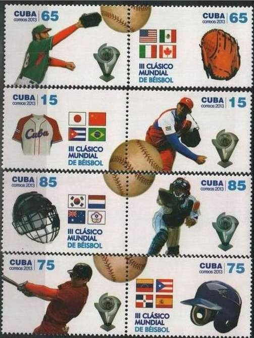 CUBA Sc# 5368-5371  BASEBALL CLASSIC  2013  sports Cpl set of 8  MNH