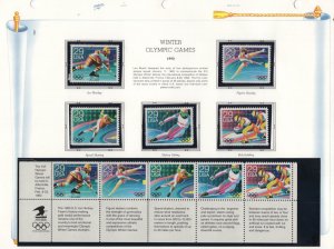 Scott 2611 - 2615 - Winter Olympic Games On White Ace Page  #02 2611s10