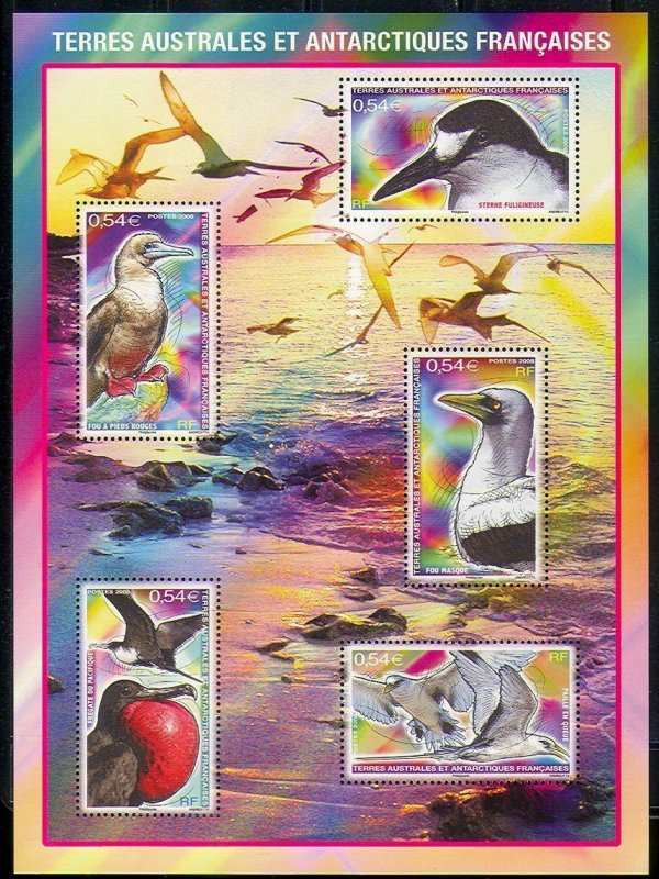 French Southern & Antartic FSAT 2008 - Sea Birds - Wildlife  MNH sheet # 408