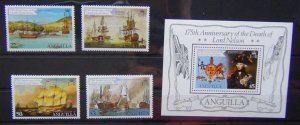 Anguilla 1981 175th Death Anniversary of Lord Nelson set & Miniature sheet MNH