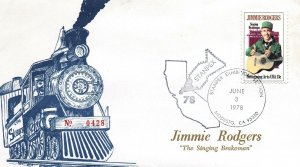 LIMITED EDITION JIMMIE RODGERS THE SINGING BRAKEMAN SCOTT 1755 CACHET COVER