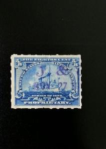 1898 5/8c U.S. Internal Revenue, Proprietary, Battleship Scott RB23 Used