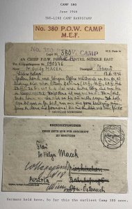 1946 Italian Prisoner Of War MEF POW Postcard Cover To Vienna Austria DR Macek