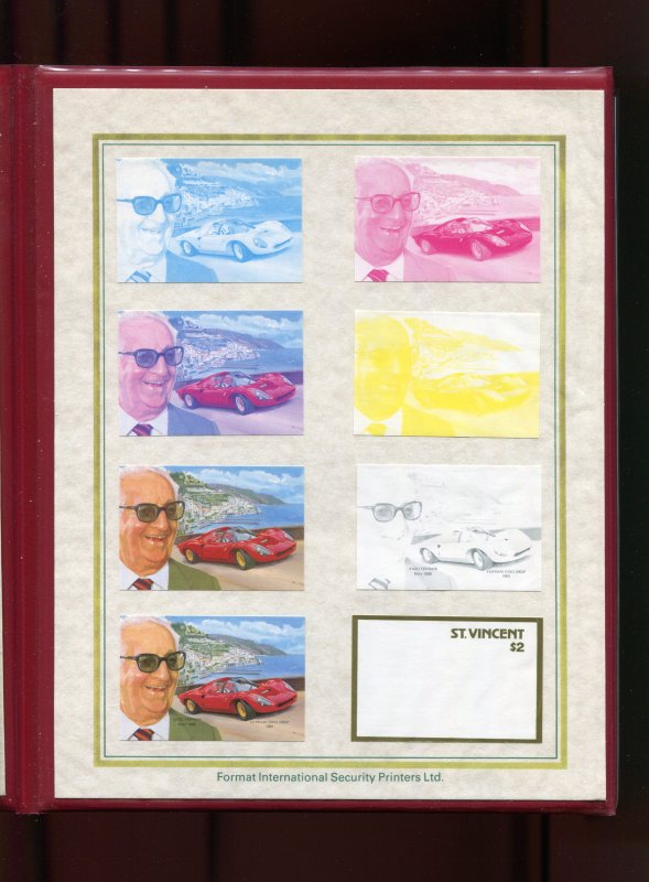 Saint Vincent 1987 FERRARI CENTENARY BOOK Color proof+Original