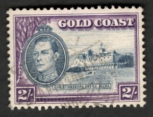 1938 Gold Coast Sc #125 - 2sh KGVI & Christiansborg Castle - Used Cv$19