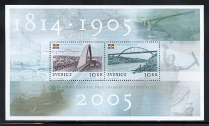 Sweden 2514 MNH, Disolution from Norway Centennial Souvenir Sheet from 2005.