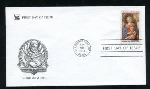 US 2107 Christmas Issue 1984 UA Readers Digest FDC