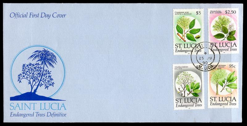 St Lucia 959,960,922-923 Trees U/A FDC