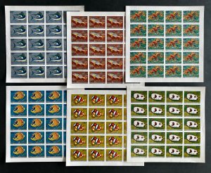 1977 Comoros 1977 Stamps Complete Set in Sheets Fishes Imperfect (Fish)-