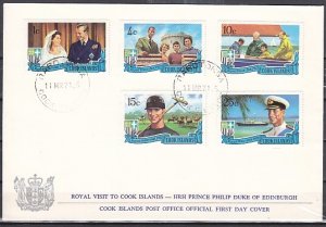 Cook Is., Scott cat. 297-300. Royal Visit. Polo Sport shown.. First day cover. ^