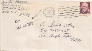 United States A.P.O.'s 8c Eisenhower 1973 U.S. Army Postal Service A.P.O. 091...