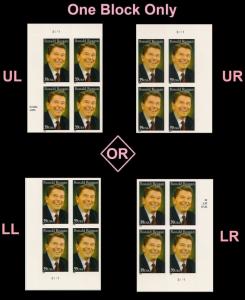 US 4078 Ronald Reagan 39c plate block MNH 2006