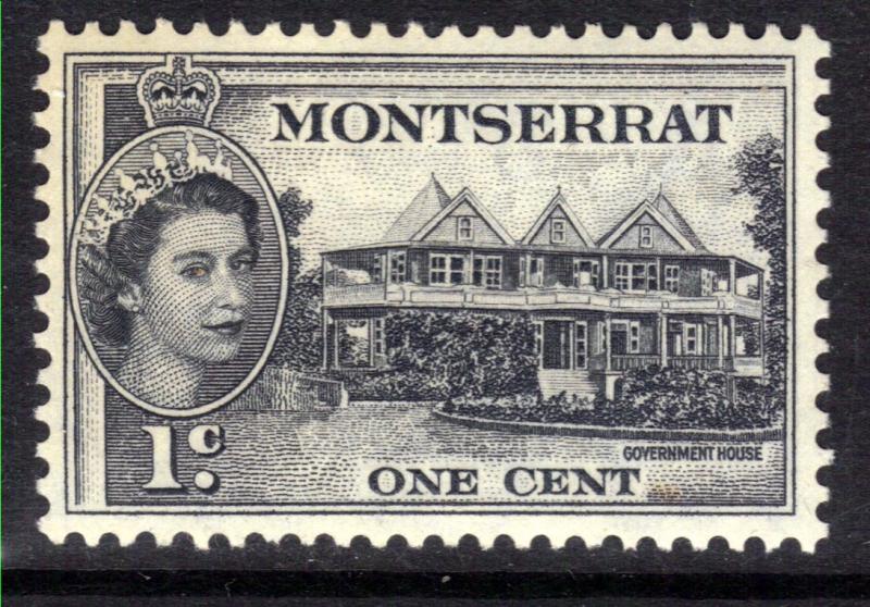 Montserrat 1953 - 62 QE2  1ct Black MM SG 137 ( D958 )