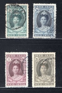 Netherlands Indies #151, 153, 155-6  VF, Used, PartialSet, CV $41.25 ... 4220102