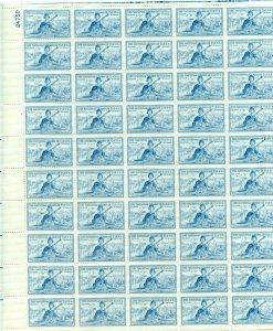 UNITED STATES  SCOTT #1057 NAT'L GUARD COMPLETE SHEET INTACT SELVAGE MINT NH