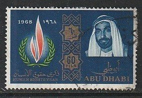 1968 Abu Dhabi - Sc 43 - used VF - 1 single - Human Rights Year