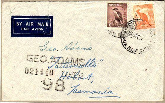 PAPUA NEW GUINEA..1952 Airmail Tatts cover with Australian stamps. Port Moresby