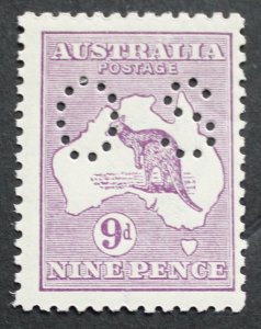 Australia 1915 Nine Pence Kangaroo Die IIB Official SG O47b mint