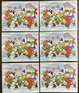 Anguilla Disney The Night Before Christmas 6 Souvenir Sheets  5 x 4 inches