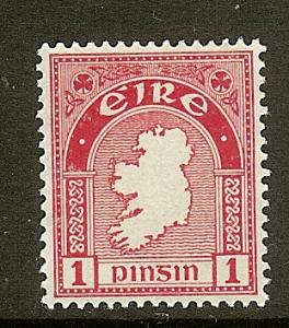 Ireland, Scott #107, 1p Map of Ireland, F-VF Centering, MLH