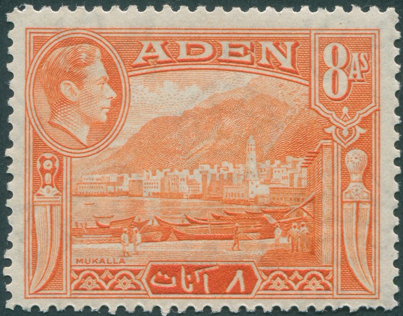 Aden 1939 8a red-orange SG23 unused